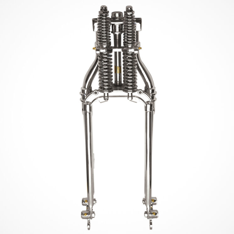 The Mid USA Antique Springer fork is an excellent choice for custom motorcycle builders who prefer the look of vintage Harley springers with modern enhancements. 