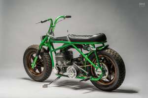 An overgrown mini-bike with a Yamaha snowmobile engine by MotoRelic